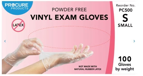 Gloves Vinyl Exam PF Small 100ea/bx 10bx/cs Image